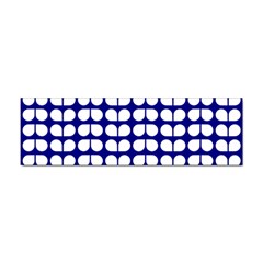 Blue And White Leaf Pattern Bumper Sticker by GardenOfOphir