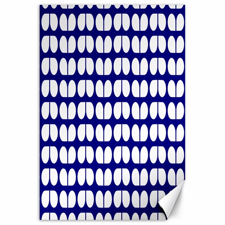 Blue And White Leaf Pattern Canvas 20  x 30  (Unframed)