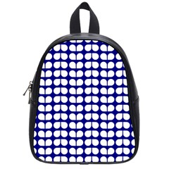Blue And White Leaf Pattern School Bag (small) by GardenOfOphir