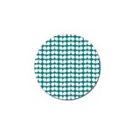 Teal And White Leaf Pattern Golf Ball Marker 4 Pack Front