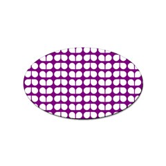 Purple And White Leaf Pattern Sticker 10 Pack (oval) by GardenOfOphir