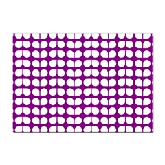 Purple And White Leaf Pattern A4 Sticker 10 Pack by GardenOfOphir