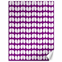 Purple And White Leaf Pattern Canvas 36  X 48  (unframed) by GardenOfOphir