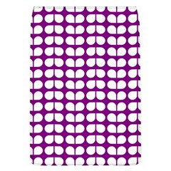 Purple And White Leaf Pattern Removable Flap Cover (large) by GardenOfOphir