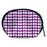 Purple And White Leaf Pattern Accessory Pouch (Medium) Back