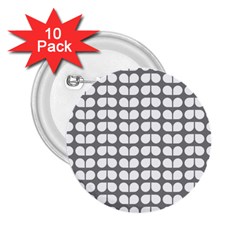 Gray And White Leaf Pattern 2 25  Button (10 Pack) by GardenOfOphir