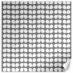 Gray And White Leaf Pattern Canvas 20  X 20  (unframed) by GardenOfOphir