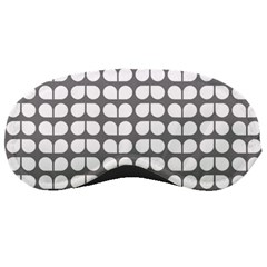 Gray And White Leaf Pattern Sleeping Mask