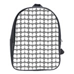 Gray And White Leaf Pattern School Bag (Large) Front