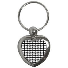 Black And White Leaf Pattern Key Chain (heart)