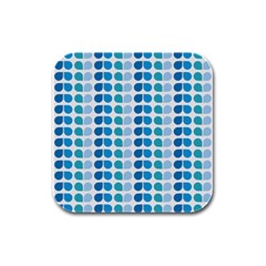 Blue Green Leaf Pattern Drink Coasters 4 Pack (square) by GardenOfOphir