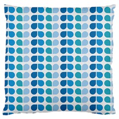 Blue Green Leaf Pattern Large Cushion Case (single Sided)  by GardenOfOphir