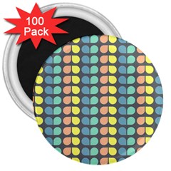 Colorful Leaf Pattern 3  Button Magnet (100 Pack) by GardenOfOphir