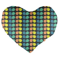 Colorful Leaf Pattern 19  Premium Heart Shape Cushion by GardenOfOphir