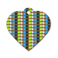 Colorful Leaf Pattern Dog Tag Heart (one Sided)  by GardenOfOphir