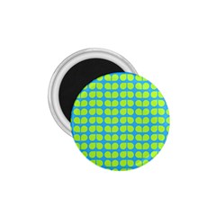 Blue Lime Leaf Pattern 1 75  Button Magnet by GardenOfOphir