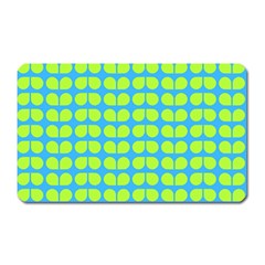 Blue Lime Leaf Pattern Magnet (rectangular) by GardenOfOphir