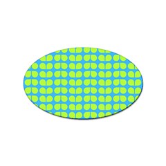 Blue Lime Leaf Pattern Sticker 10 Pack (oval) by GardenOfOphir