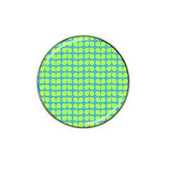 Blue Lime Leaf Pattern Golf Ball Marker (for Hat Clip) by GardenOfOphir