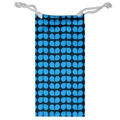 Blue Gray Leaf Pattern Jewelry Bag by GardenOfOphir