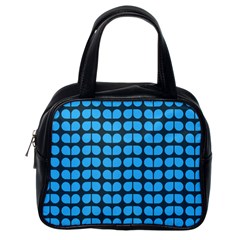 Blue Gray Leaf Pattern Classic Handbag (one Side) by GardenOfOphir