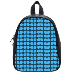 Blue Gray Leaf Pattern School Bag (small) by GardenOfOphir