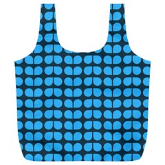 Blue Gray Leaf Pattern Reusable Bag (xl) by GardenOfOphir