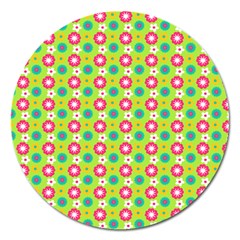 Cute Floral Pattern Magnet 5  (round) by GardenOfOphir