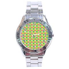 Cute Floral Pattern Stainless Steel Watch by GardenOfOphir