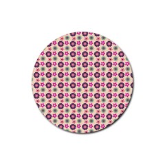 Cute Floral Pattern Drink Coasters 4 Pack (round) by GardenOfOphir