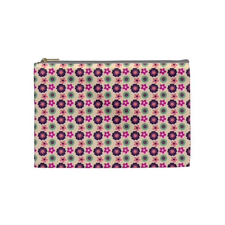 Cute Floral Pattern Cosmetic Bag (Medium)