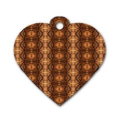 Faux Animal Print Pattern Dog Tag Heart (two Sided) by GardenOfOphir