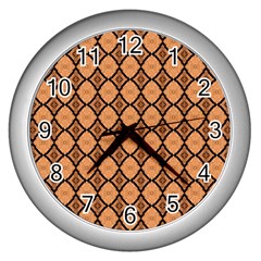Faux Animal Print Pattern Wall Clock (silver) by GardenOfOphir