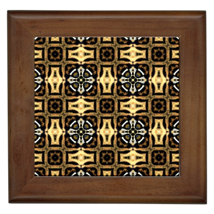 Faux Animal Print Pattern Framed Ceramic Tile