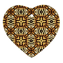 Faux Animal Print Pattern Heart Ornament (two Sides) by GardenOfOphir