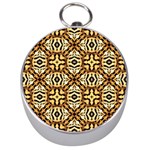 Faux Animal Print Pattern Silver Compass Front