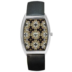 Faux Animal Print Pattern Tonneau Leather Watch by GardenOfOphir