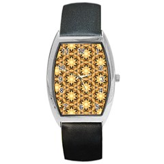 Faux Animal Print Pattern Tonneau Leather Watch by GardenOfOphir