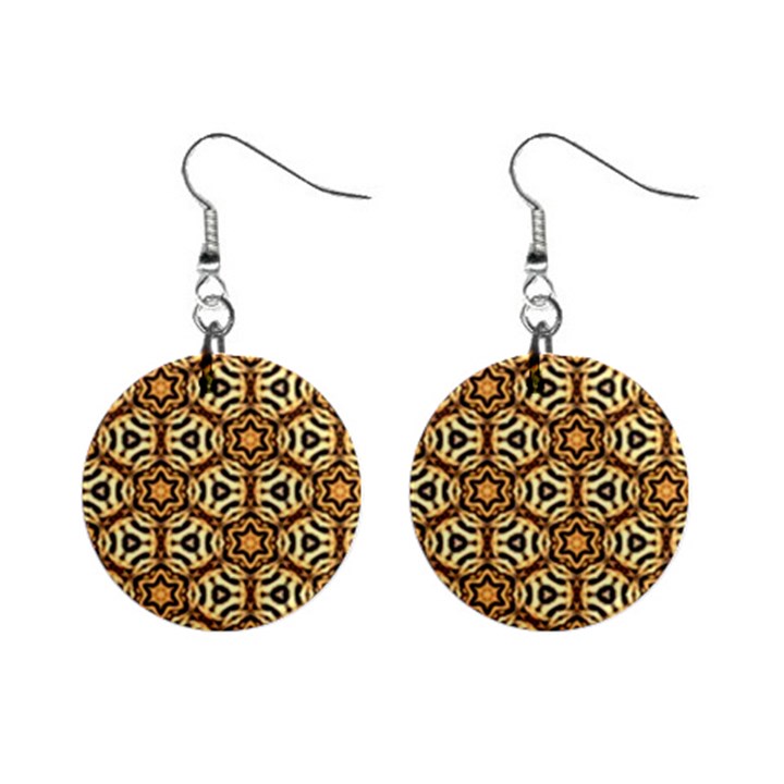 Faux Animal Print Pattern Mini Button Earrings