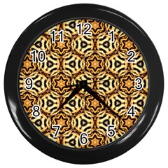 Faux Animal Print Pattern Wall Clock (black) by GardenOfOphir