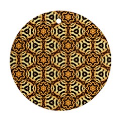 Faux Animal Print Pattern Round Ornament (two Sides)