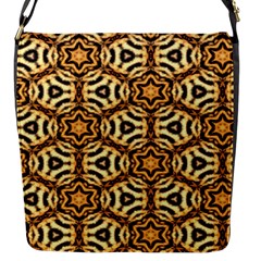 Faux Animal Print Pattern Flap Closure Messenger Bag (small) by GardenOfOphir