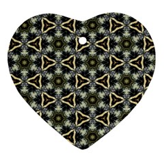 Faux Animal Print Pattern Heart Ornament (two Sides) by GardenOfOphir