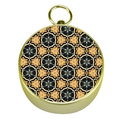 Faux Animal Print Pattern Gold Compass by GardenOfOphir