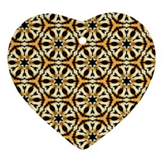 Faux Animal Print Pattern Heart Ornament (two Sides) by GardenOfOphir