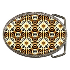 Faux Animal Print Pattern Belt Buckle (oval) by GardenOfOphir