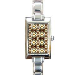 Faux Animal Print Pattern Rectangular Italian Charm Watch by GardenOfOphir