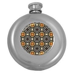 Faux Animal Print Pattern Hip Flask (round) by GardenOfOphir