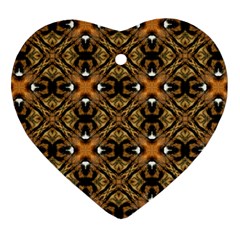 Faux Animal Print Pattern Heart Ornament by GardenOfOphir