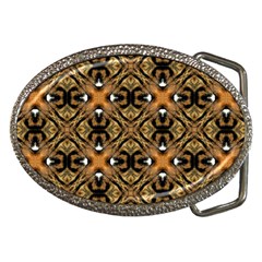 Faux Animal Print Pattern Belt Buckle (oval) by GardenOfOphir